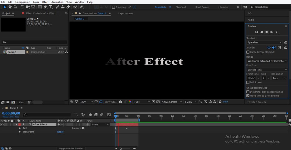 Как открыть expression after effects