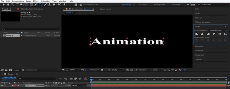 After effects настроить preset for composition