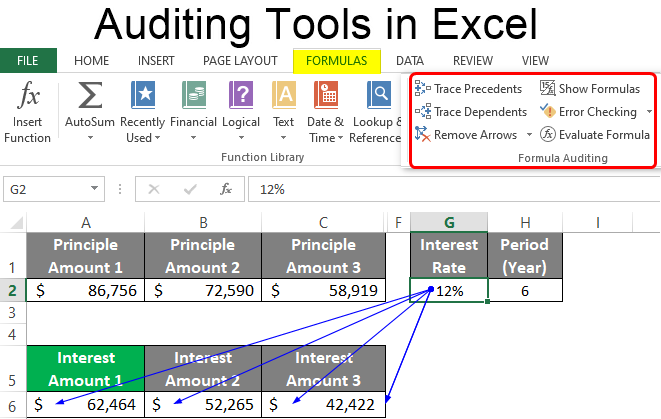 excel auditing tools
