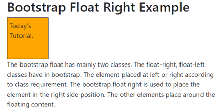 Bootstrap float right output 3