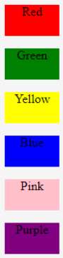 CSS Color Chart Example 3