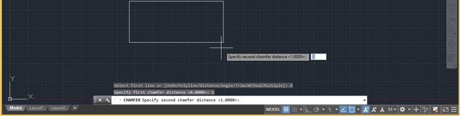 second chamfered line