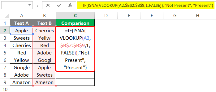 how-to-compare-two-columns-in-excel-for-matches-differences-using