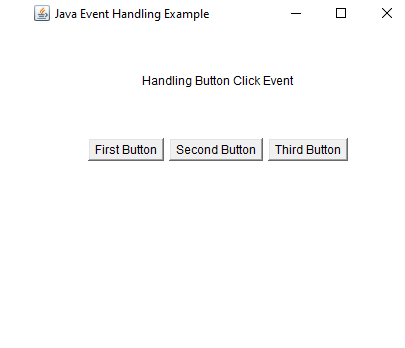 Event Handling in Java output 1