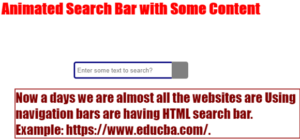HTML Search Bar | How Search Bar works with Examples