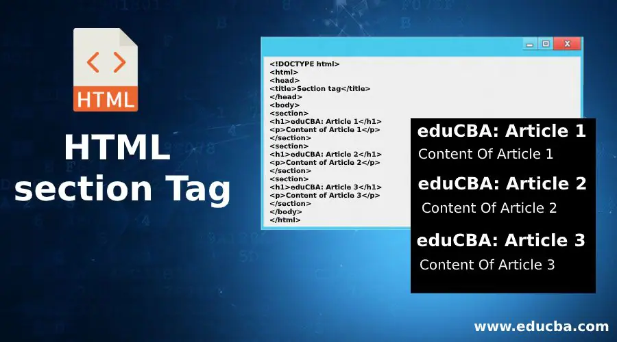 HTML section Tag