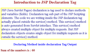 JSP Declaration | How does JSP Declaration tag Work in JSP?