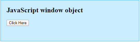 JavaScript Window Object output 1