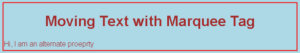 Moving Text in HTML | How does Marquee tag work with Sample Code
