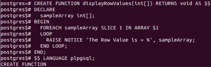 PostgreSQL For Loop Example 4