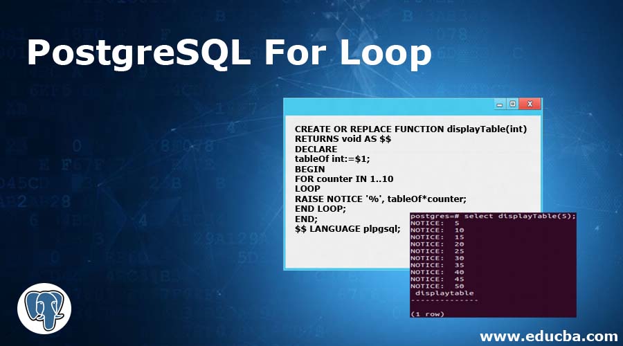 postgresql for loop