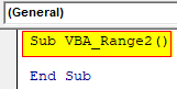 VBA Selecting Range Example 2-1