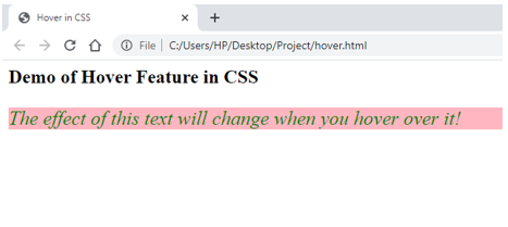 hover in css output 1