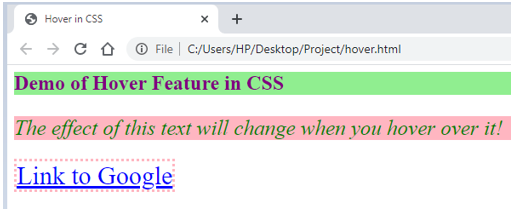hover in css output 6