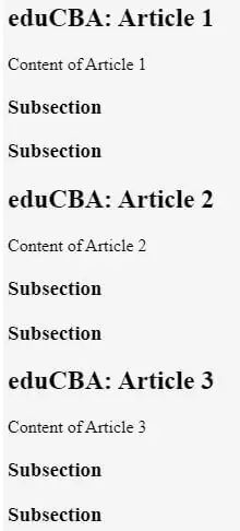 html section tag output 2