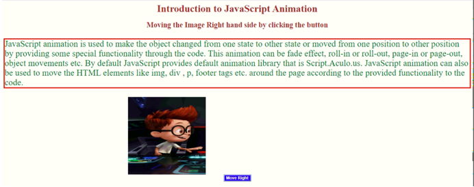 javascript animation output 2