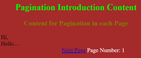 pagination in javascript output 2.1