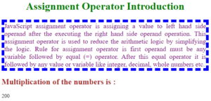 purpose for assignment operator