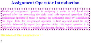 javascript assignment mean