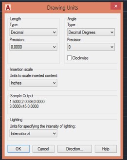 setting units in autocad