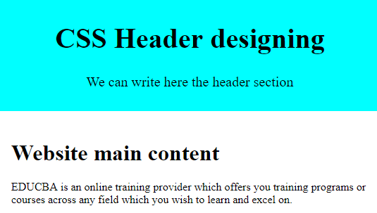 CSS Header Design | Examples to Implement of Header Design in CSS