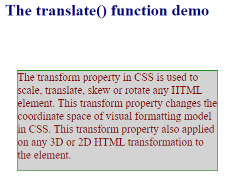 CSS transform Example 1