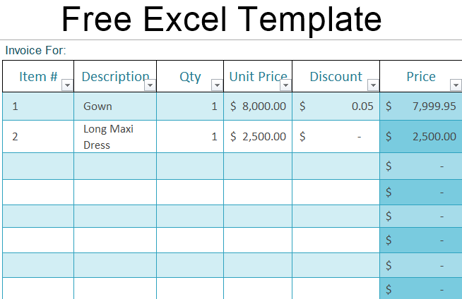 simple excel templates