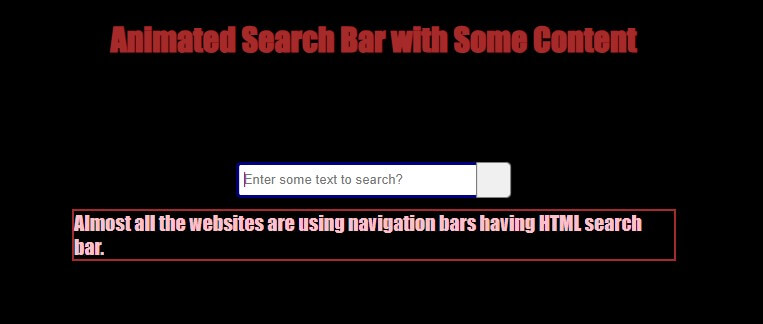 HTML Search Bar Example 5