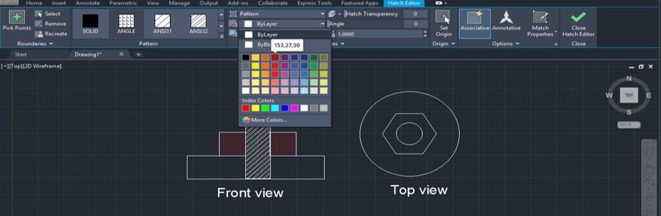 how to apply colors in wilcom hatch