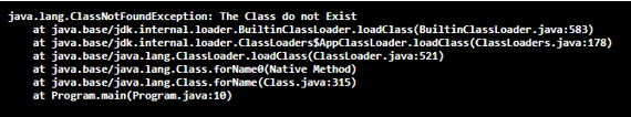 Java ClassNotFoundException output 1