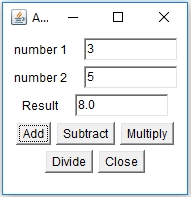 Java GUI Framework output 2