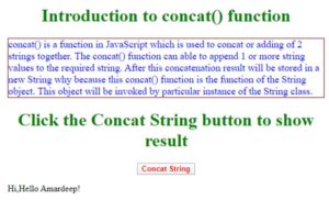 JavaScript concat String | How does concat Function work in JavaScript?