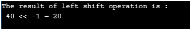 Left shift operator in C Example 2
