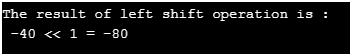 Left shift operator in C Example 4