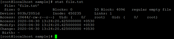 Linux Touch Command Example 3