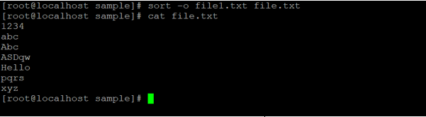 Linux sort Command output 4