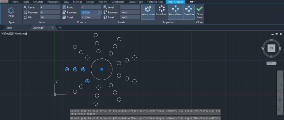 Polar Array in AutoCAD - 13