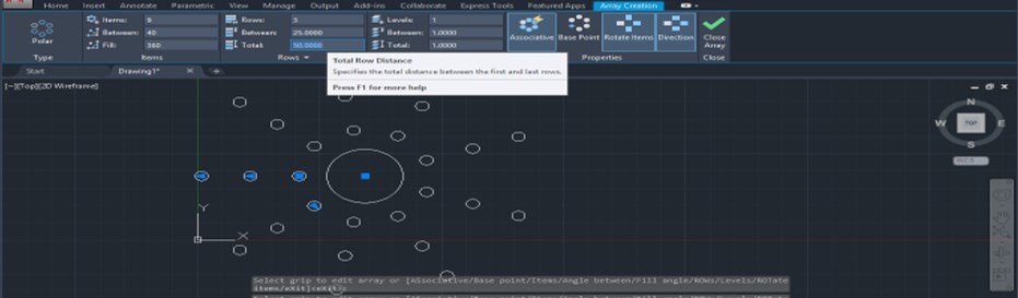 Polar Array in AutoCAD - 14