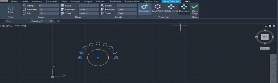 Polar Array in AutoCAD - 15