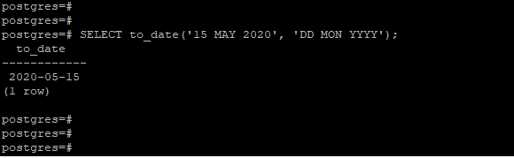 PostgreSQL TO_DATE() output 2