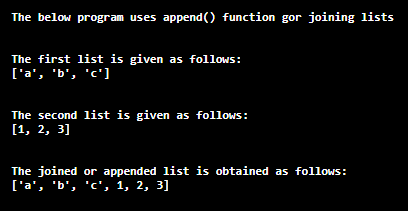 append() function output 3