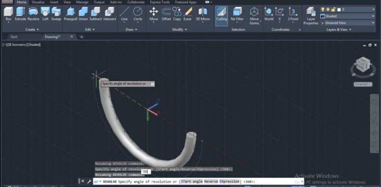 Revolve in AutoCAD | Creating 3D Object using Parameters of Revolve
