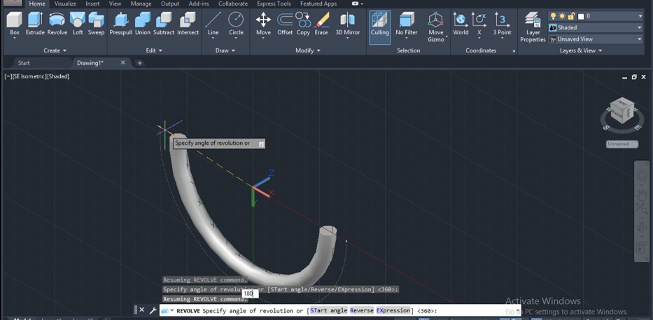 Revolve In AutoCAD Creating 3D Object Using Parameters Of Revolve