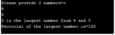 Largest number with Factorial output 5