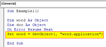 VBA Create Object Example 1-5