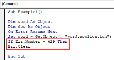 VBA Create Object Example 1-6