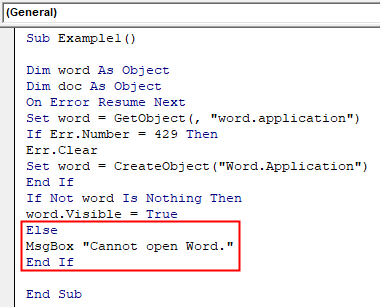 VBA Create Object Example 1-9