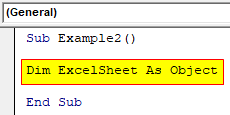 VBA Create Object Example 2-2