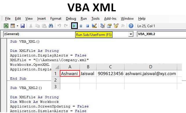 Excel vba создание xml