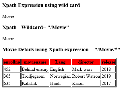XPath Wildcard-1.2